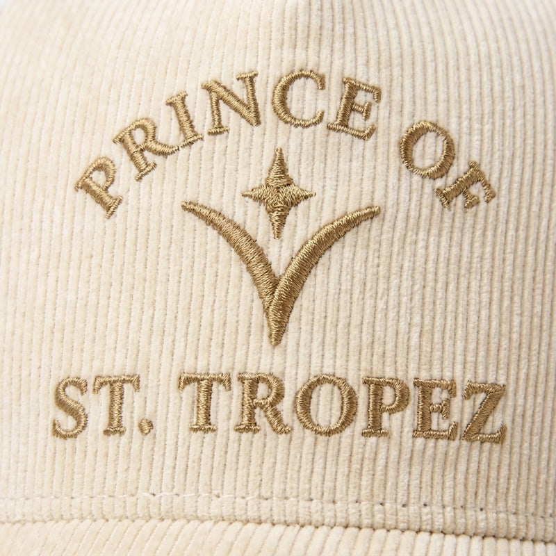 Prince of St. Tropez · Cream — gold embroidery